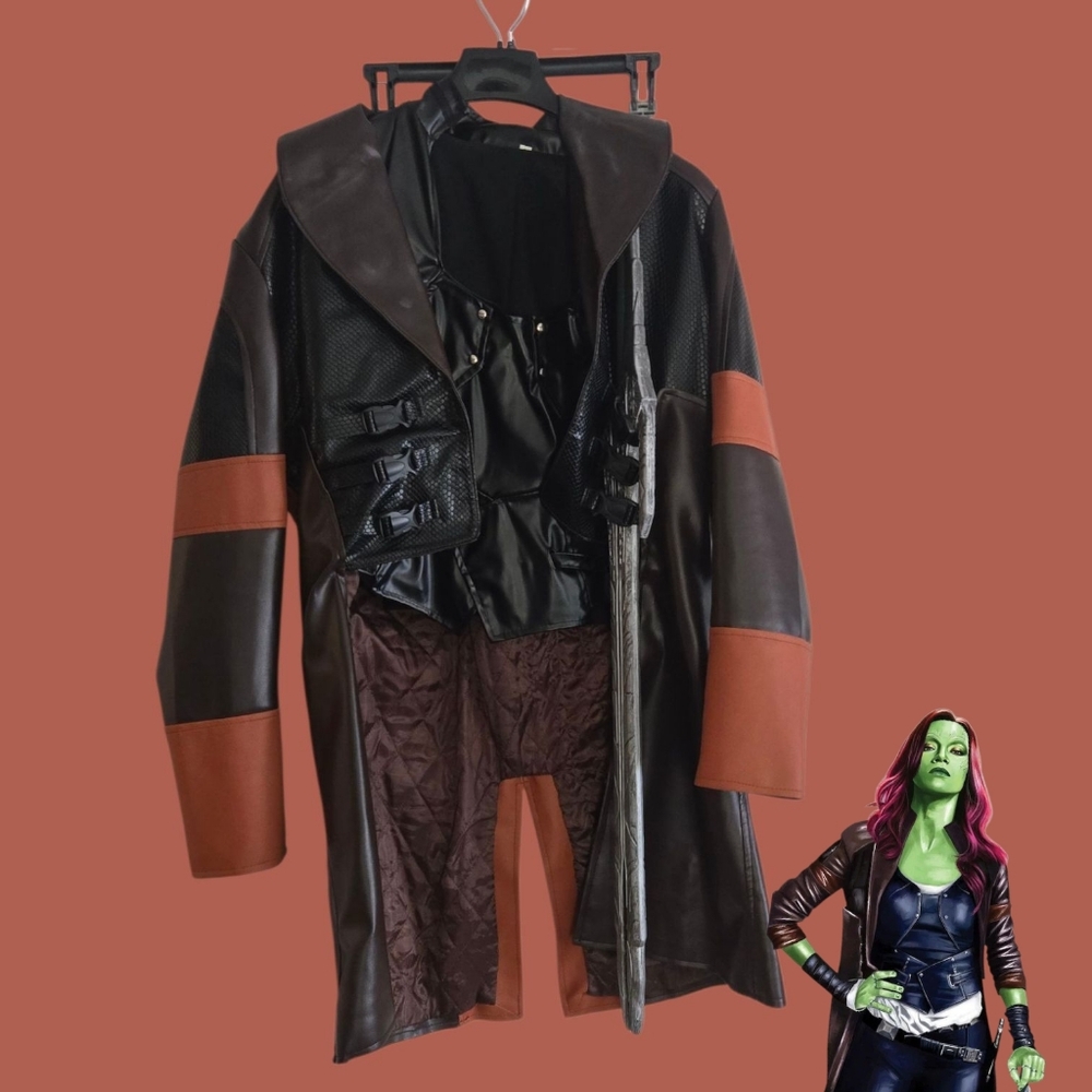 Guardians Of The Galaxy Gamora Cosplay Women's Jacket Vest And Sword